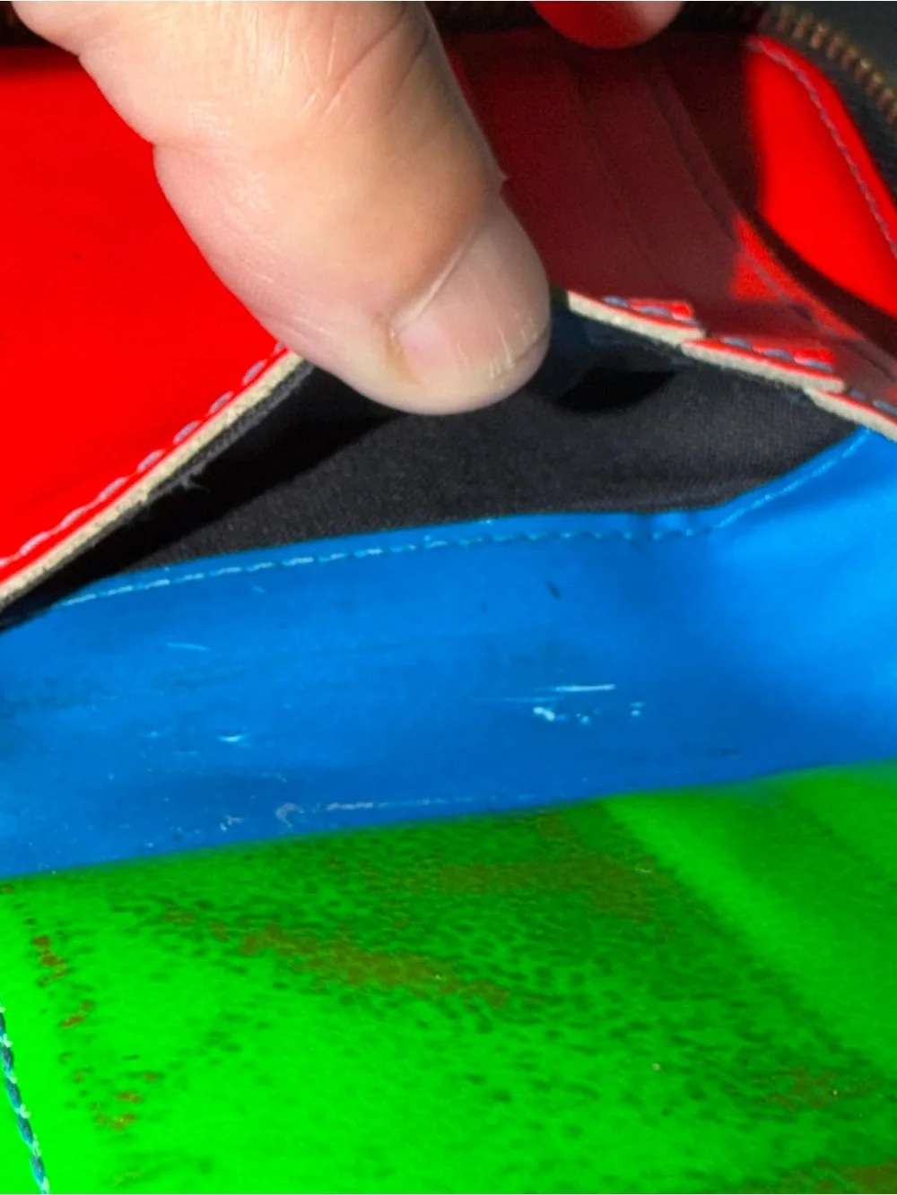 Comme De Garçons full zip neon wallet As-Is